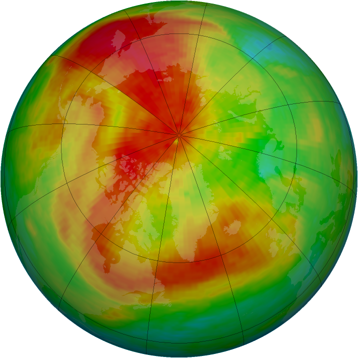 Arctic ozone map for 01 April 1994